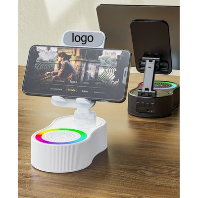 Cell Phone Stand Holder with Wireless Bluetooth Speaker Ambient Light