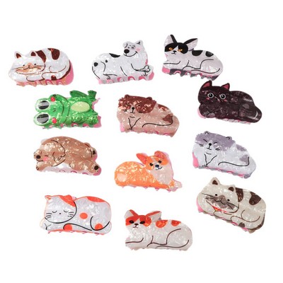 French Aesthetic Cartoon Hair Claw Dopamine Color Palette Shark Clip Premium Sophisticated