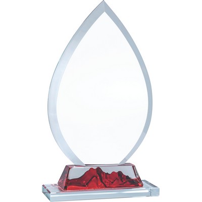 Mountain Crest Crystal Award, Red, 9 1/4"