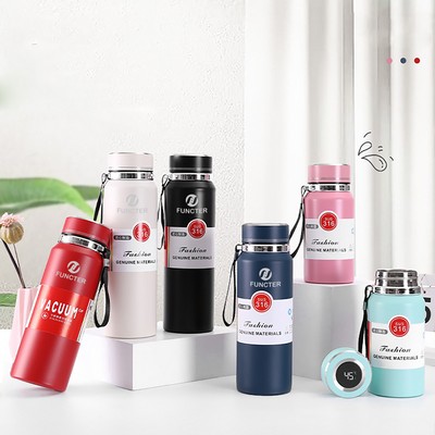 27 Oz./800ml Smart LED Water Bottle 316 Stainless Steel Vacuum Insulated Bottle Thermal Bottle