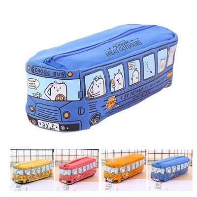 Cartoon City Bus Pencil Pouch