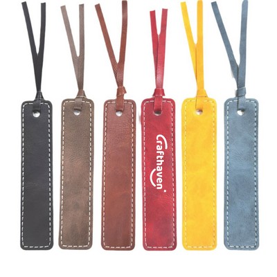 Classic Stitched Bookmark with Leather Rope