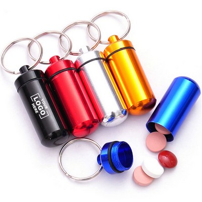 Aluminum Alloy Keychain Pill Bottle