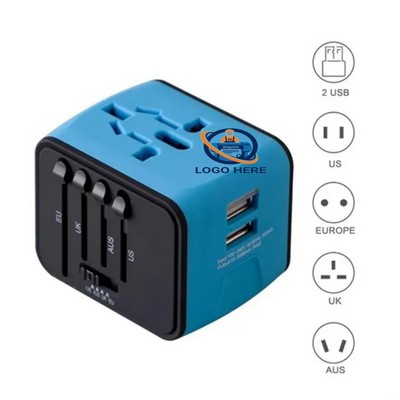 Universal Travel Adapter with Dual USB