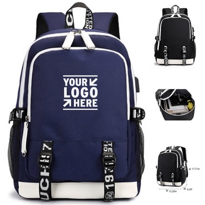 Durable Canvas Backpack with External Charging Port