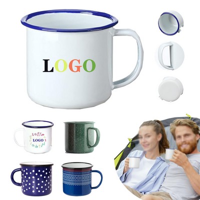 12oz Enamel Cup With Patterns