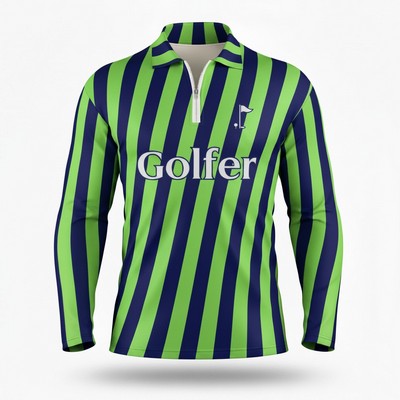 Unisex Full Sublimation Quarter Zip Polo Shirt 160GSM