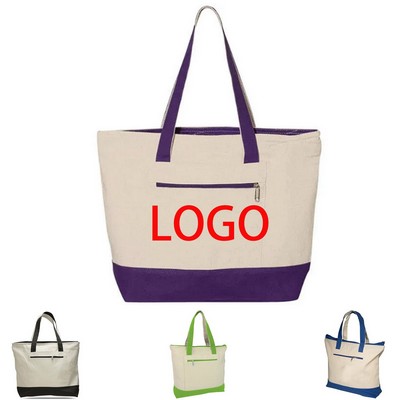 Professional 12oz Heavy Duty Colorful Patchwork Canvas Tote Bag