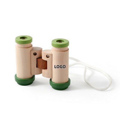 Foldable Wooden Binoculars with Magnifier for Kids Outdoor Science Education