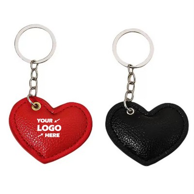 Heart Shape PU Keychain