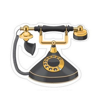 Old Fashion Telephone Promotional Magnet w/ Strip Magnet (4 Square Inch)