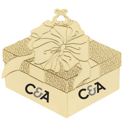Gold Gift/Present Shape Ornament