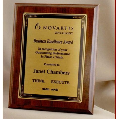 Rectangle Deluxe Traditional Plaque w/ Solid Brass Plate (7"x9")