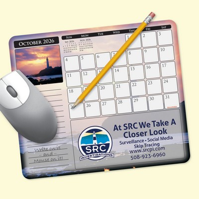 MousePaper® Calendar 12 Month 7.25"x8.5"x.015" Mouse Pad