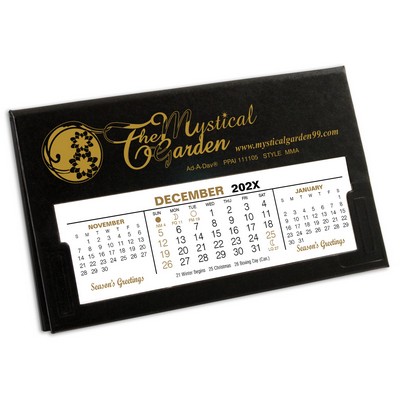 MMA Deskdate® Refillable Desk Calendar, Eclipse Black