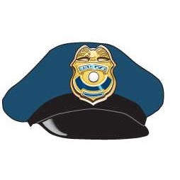 Police Cap Promotional Magnet w/ Strip Magnet (3 Square Inch)