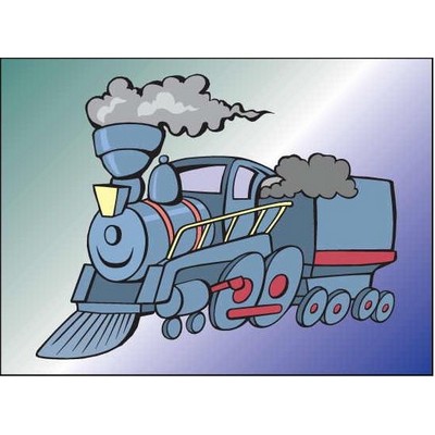 Steam Engine Rectangle Badge w/ Bar Pin (2"x3")