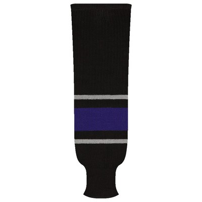 Los Angeles Pro Series Black Away Socks w/Gray & Purple Stripes