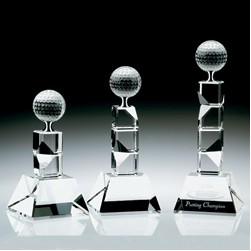 V Tower Golf Trophy - Small (3 1/8"x3 1/8"x6 5/8")