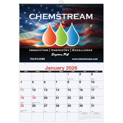 Monthly Wall Calendar w/1 Photo (17"x 24")