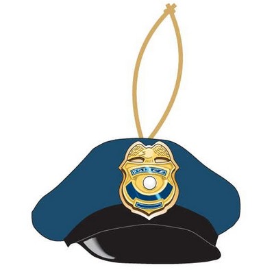 Police Cap Executive Ornament w/ Mirrored Back (2 Square Inch)