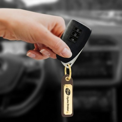 Custom Shape Classic Leather Keychain (Polished)