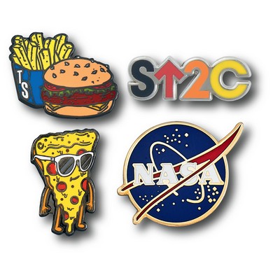 Custom Lapel Pins - 1 1/8" (1.125") Cloisonne Hard Enamel