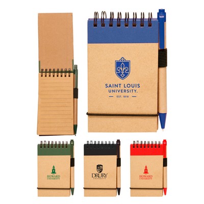 Union Printed - Eco Notebook Jotter with Matching Pen 1-Color Logo