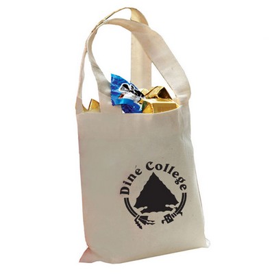 6 oz. Cotton Canvas Reusable Mini Tote Bag w/ Handles for Books, Shopping, Groceries