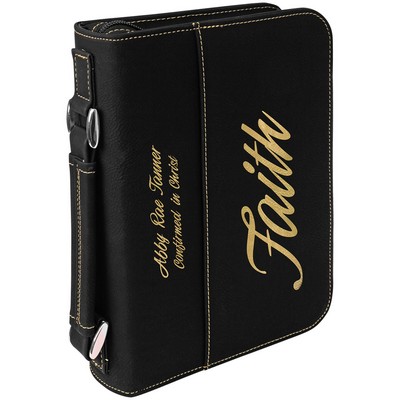 Black/Gold Leatherette Book Cover (6.75" x 9.25")