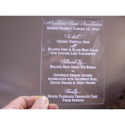 Acrylic Menu
