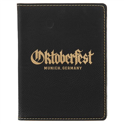 Passport Holder, Black Faux Leather