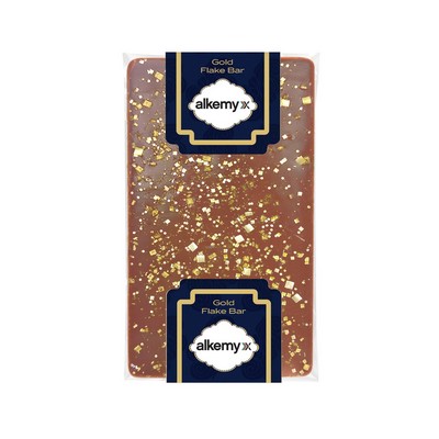 1 Oz. Elegant Belgian Chocolate Bar w/ Gold Flakes