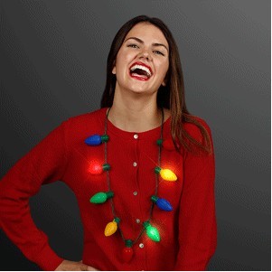 9 Lights Christmas Bulb Necklace - BLANK