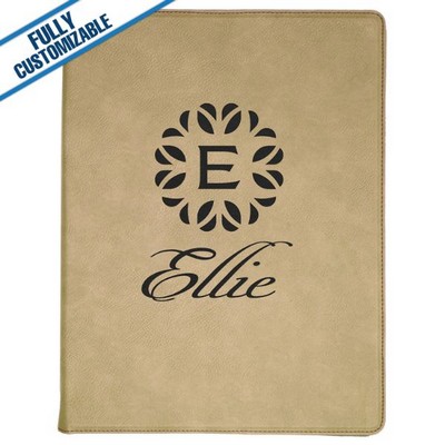 Light Tan Leatherette - 9.5X12" Portfolio With Notepad