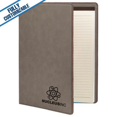 Gray Leatherette - 9.5X12" Portfolio With Notepad
