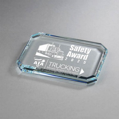 Large Beveled Clipped Corner Paperweight