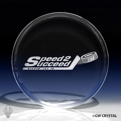 Flat Crystal Cylinder Award (3 1/8" x 3 1/8" x 7/8")