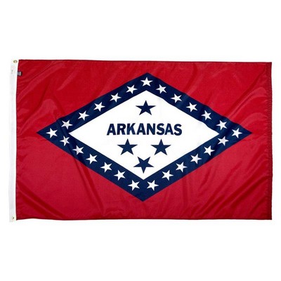 Arkansas Indoor Parade Flag w/Pole Hem And Fringe (4'x6')
