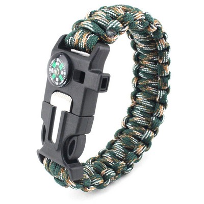 Compass 6" 1 Multiple Function Survival Bracelet