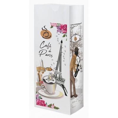 Long SOS 4# Full Color 4-Sided White Paper Bag (5" x 12" x 3.125")