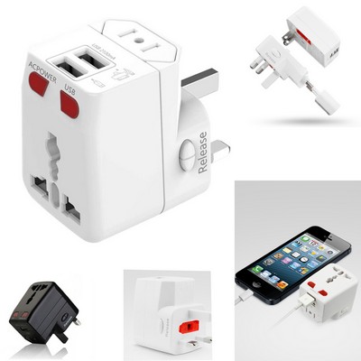 2 USB Ports Universal Travel Adapter