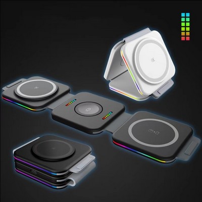 3" 1 Foldable Wireless Charger Station Magnetic Wireless Charger
