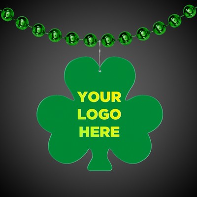 2 1/2" Green Shamrock Plastic Medallion Badge(Digi-Printed)