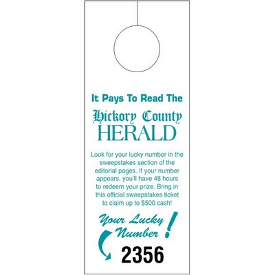Door Knob Hangers w/slit top (3 1/8"x 8 1/8") - .015" Matte Plastic