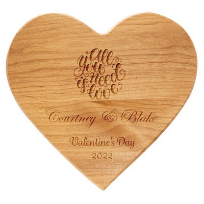 9 1/2" x 8" Alder Heart Plaque