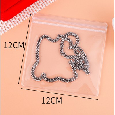 4.73 x 4.73" Clear PVC Transparent Zip Lock Jewelry Bag