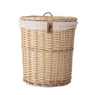 Rattan Wicker Cylindrical Storage Basket