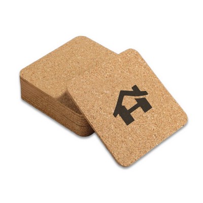 4" Square Cork Coaster 1/5" Thick
