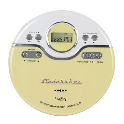 Studebaker Joggable Personal CD Player w/60 Second ASP & FM Radio (Yellow)